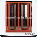 German casement double panel wood window frame